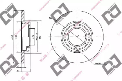 Тормозной диск DJ PARTS BD1950